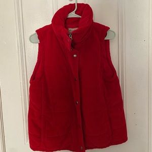 Vintage red corduroy puffer vest